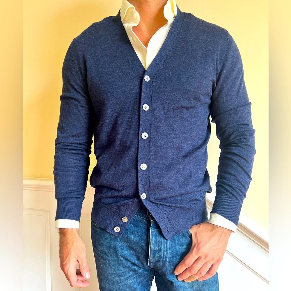 Suitsupply blue cardigan Medium, worn once.